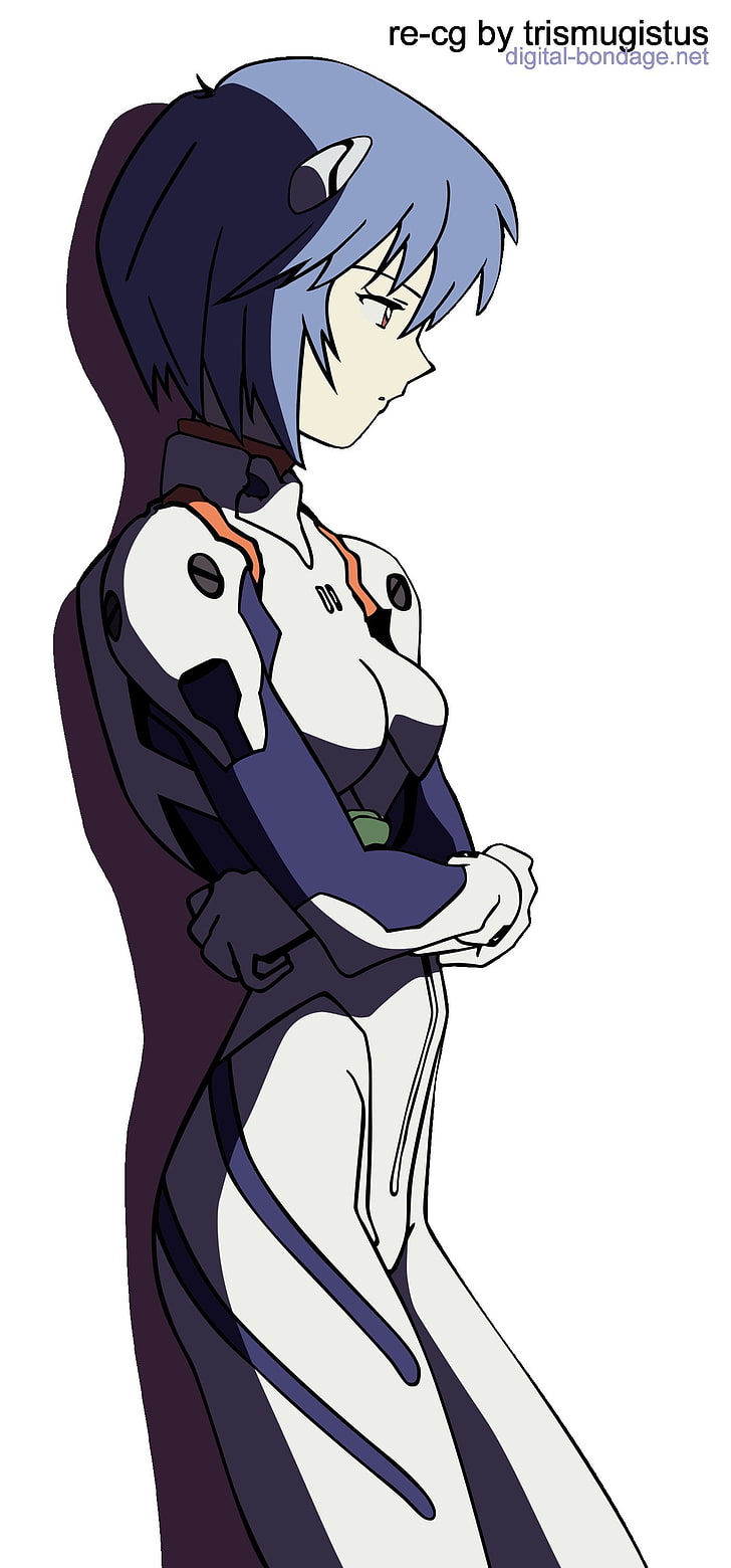 blue-haired female anime character illustration, Neon Genesis Evangelion