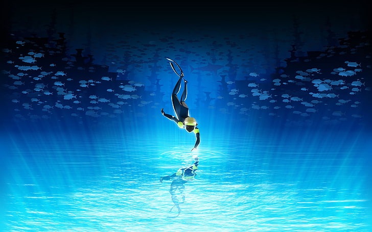 Abzu Game, Games, sport, one person, full length, water, underwater, HD wallpaper
