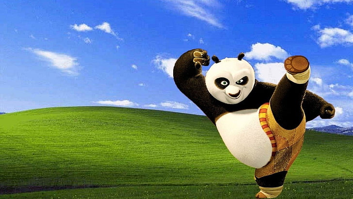 HD wallpaper: Windows, Windows Bliss, Jack Black, Po (Kung Fu Panda) |  Wallpaper Flare