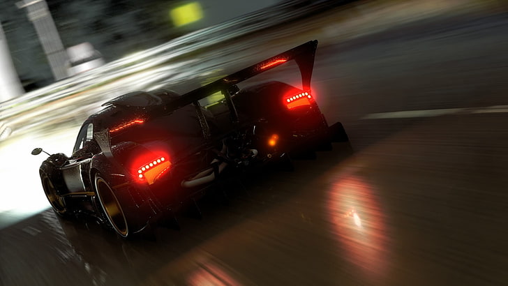 black hyper car on road during night time, Driveclub, video games, HD wallpaper