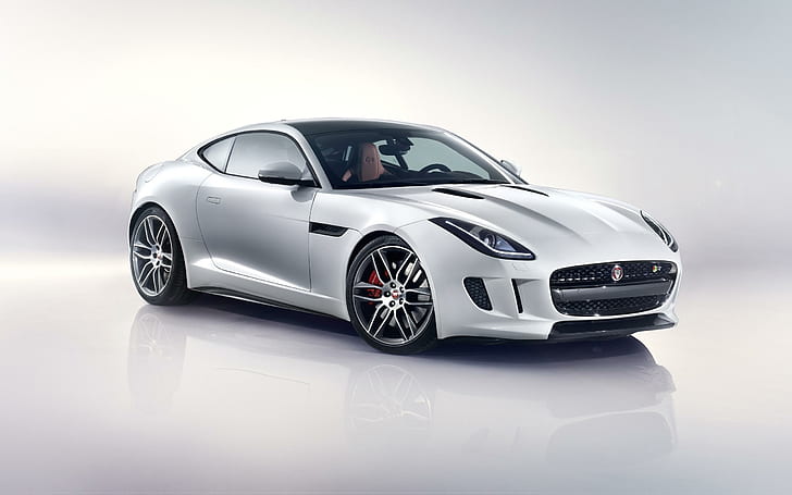 2014 Jaguar F Type R Coupe White, white sports coupe, cars, HD wallpaper