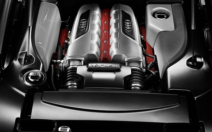 engines, car, Audi R8, Audi R8 V10, HD wallpaper