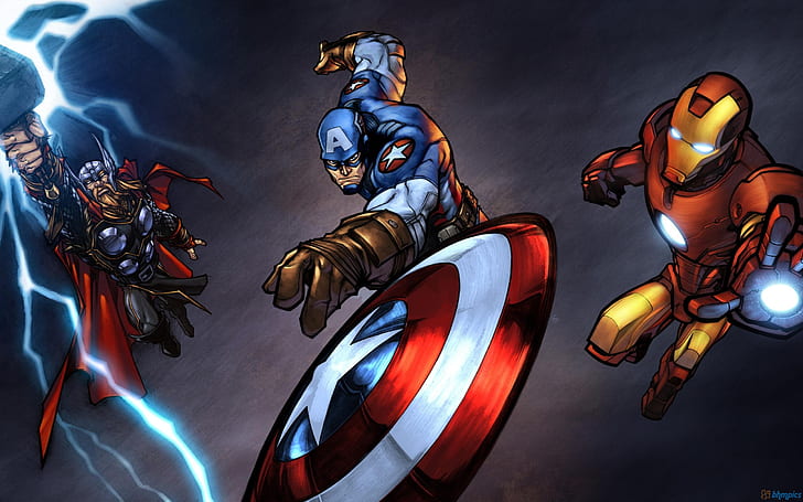 HD wallpaper: Iron Man Captain America Thor HD, cartoon/comic | Wallpaper  Flare