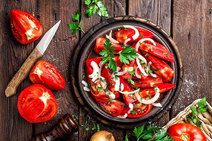 tomatoes, still life, food, vegetables, HD wallpaper