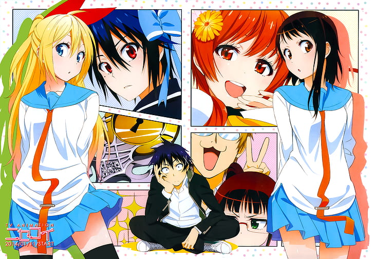 Anime, Nisekoi, Chitoge Kirisaki, Kosaki Onodera, Marika Tachibana, HD wallpaper