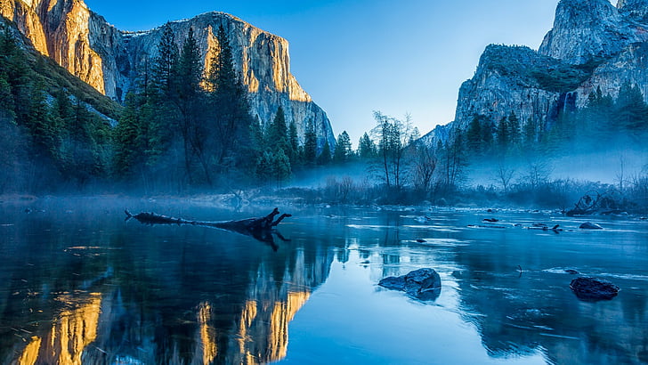 Yosemite, El Capitan, HD, 4k wallpaper, winter, forest, OSX, HD wallpaper