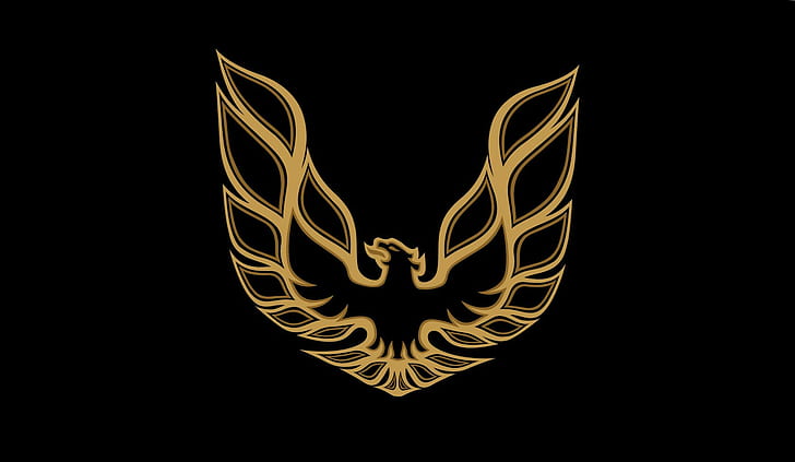black background phoenix pontiac firebird logos, HD wallpaper