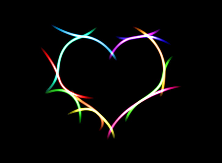 HD wallpaper: Love 67, multicolored heart illustration, heart shape, black  background | Wallpaper Flare