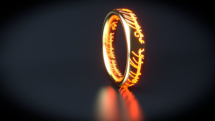 silver-and-gold-colored ring, The Lord of the Rings, The One Ring