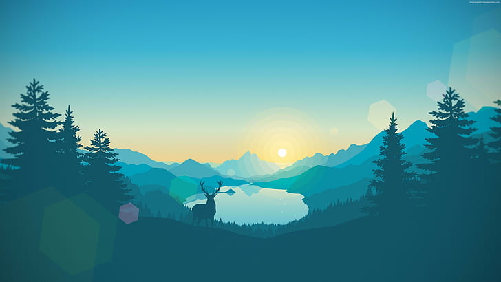 4k, abstract, 5k, iphone, deer, forest, flat