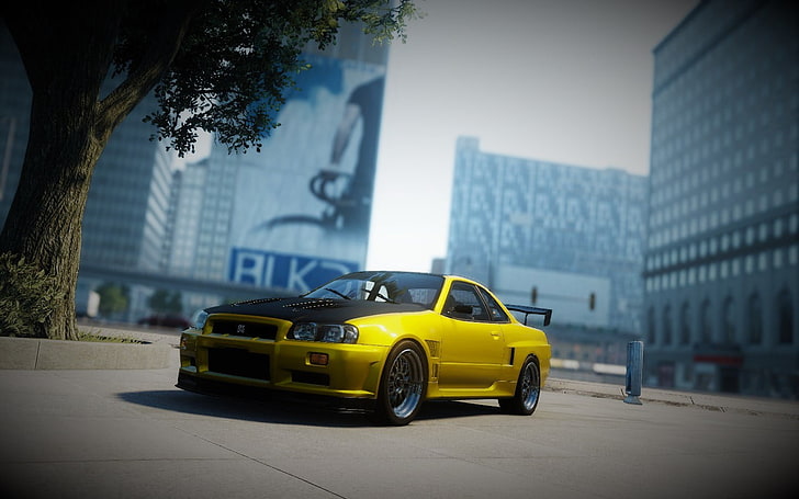 HD wallpaper: yellow coupe, Nissan Skyline GT-R R34, The Crew, The Crew  Wild Run | Wallpaper Flare