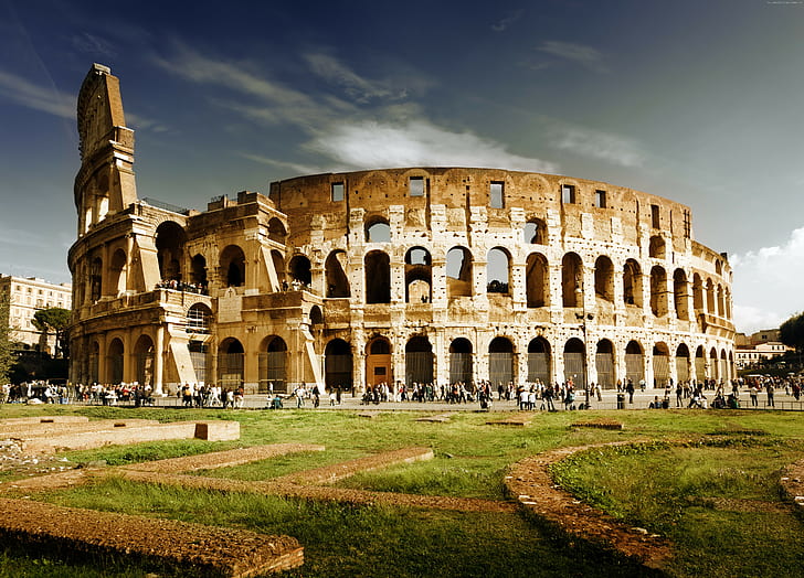 Colosseum, Rome, italy, Travel, tourism, 4k world pic, HD wallpaper