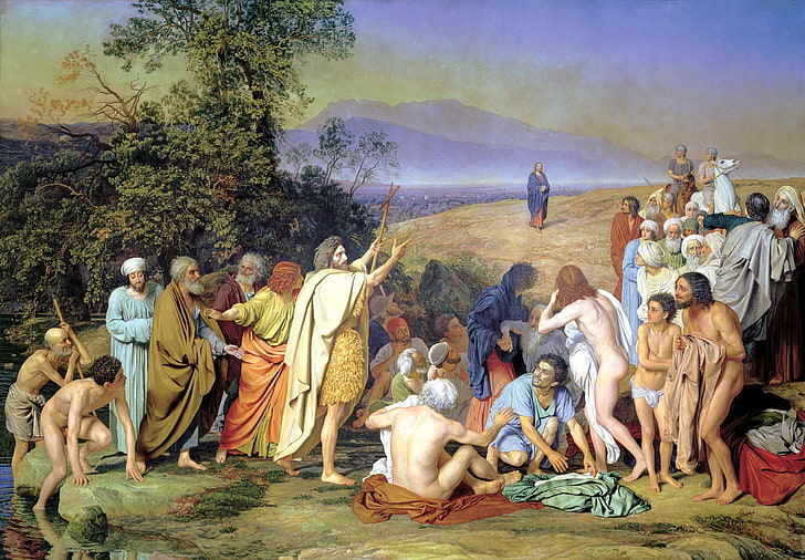 The Appearance of Christ Before People by Alexander Ivanov, hills