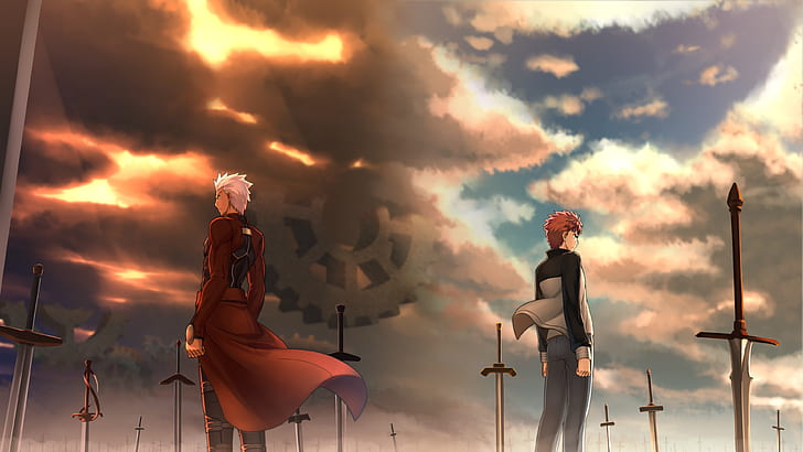 Fate Series, Fate/Stay Night, Archer (Fate/Stay Night), Shirou Emiya, HD wallpaper