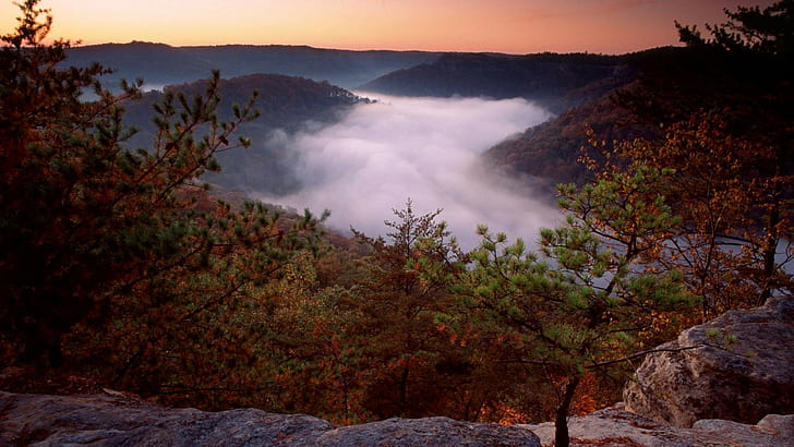 Red River Gorge is a canyon system on the Red River in east-central Kentucky. Geologically, it is part of the Pottsville Escarpment