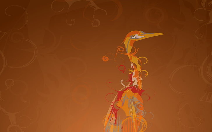 yellow and red bird illustration, Linux, Ubuntu, no people, studio shot