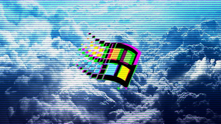 Hd Wallpaper Vaporwave 1990s Windows 95 Windows 98 Clouds Wallpaper Flare