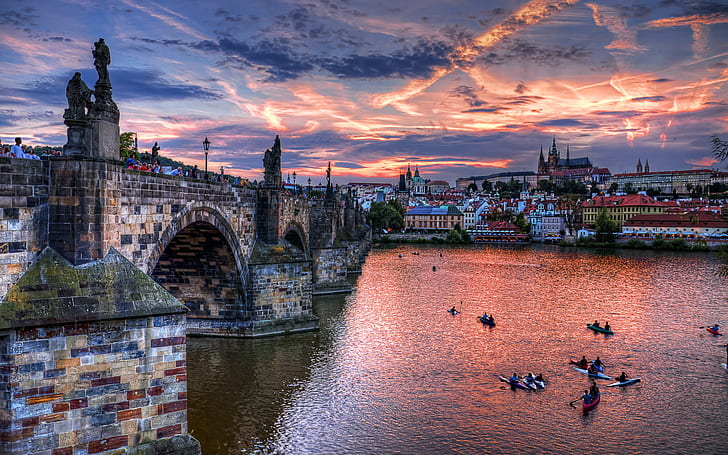 bridge, prague, europe, travel, charles bridge, czech republic, world, bridge in river photo