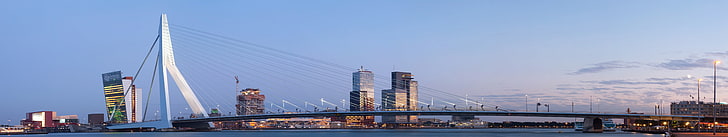 river, landscape, nature, city, Rotterdam, Dutch, Netherlands, HD wallpaper