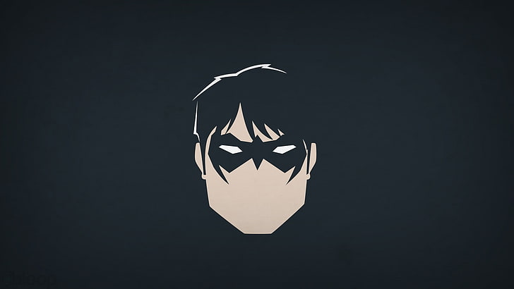 DC Robin icon, DC Comics, hero, Nightwing, Blo0p, minimalism