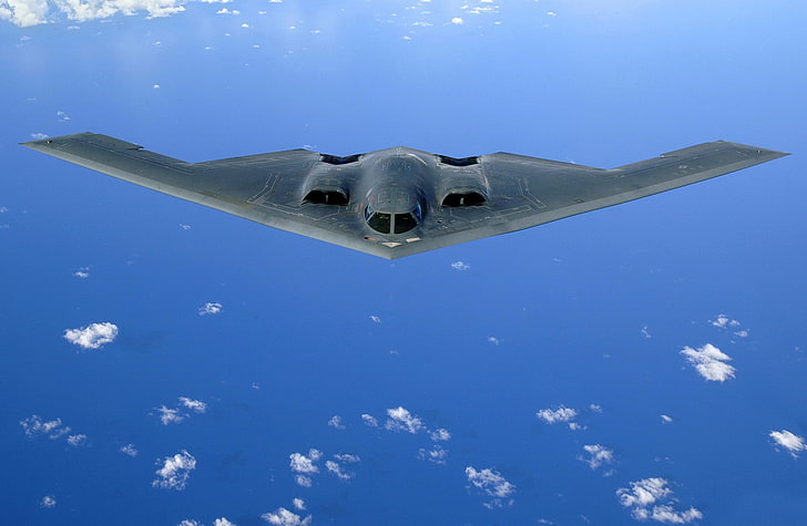B2 Spirit Flying Over The Pacific Ocean, black air fighter, Army