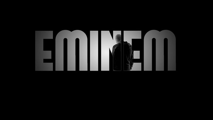 Eminem, background, the inscription, black, rap, illustration