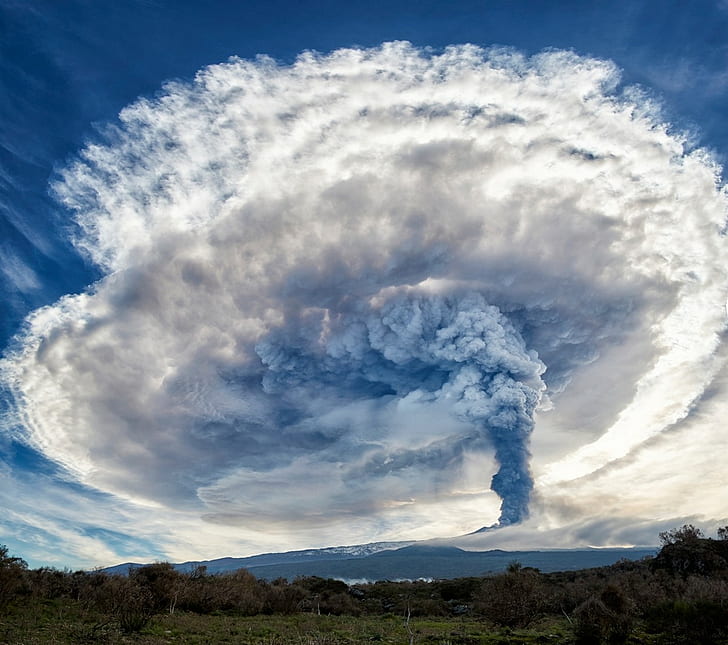 Etna, smoke, volcano, Sicily, landscape, nature, eruption, photography