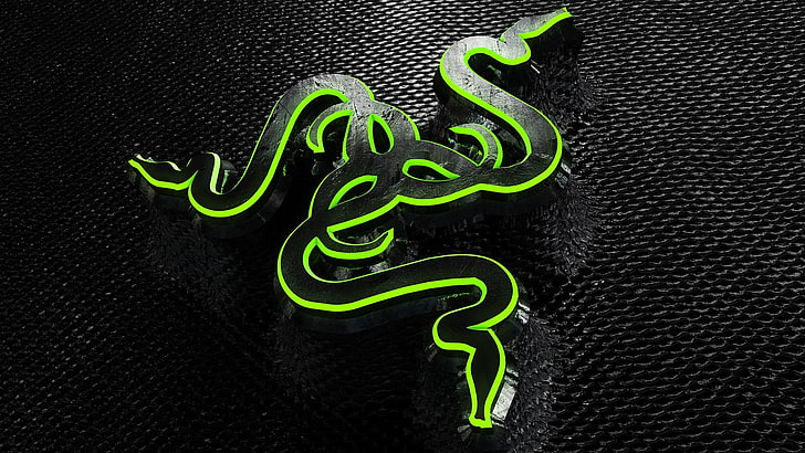 green and black Razer logo, digital art, green color, no people, HD wallpaper