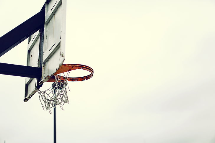 red and gray basketball hoop, basketball board, basketball net, HD wallpaper