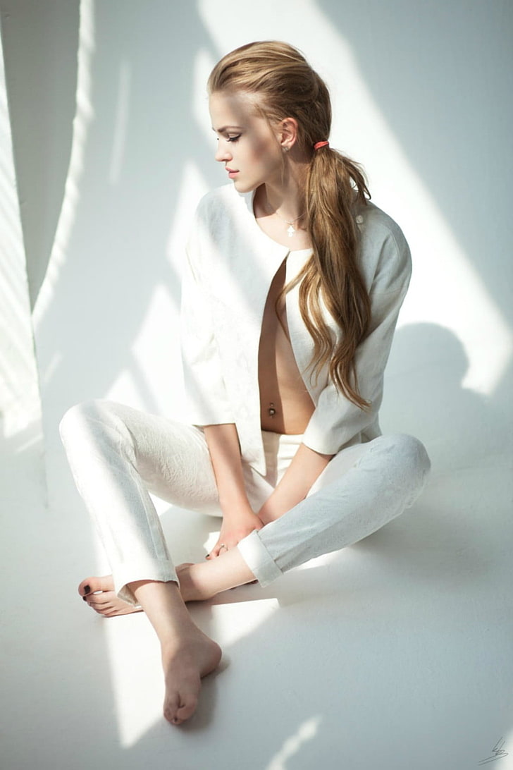 women, model, Alena Emelyanova, piercing, blonde, beauty, adult, HD wallpaper