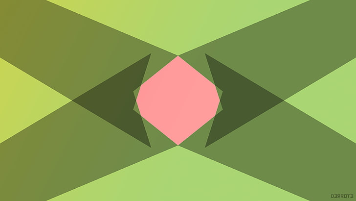 pink, green color, shape, abstract, red, geometric shape, no people, HD wallpaper