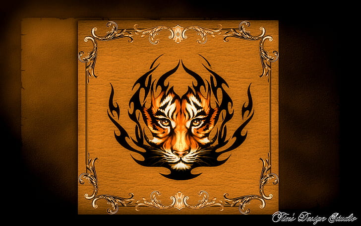 HD wallpaper: Artistic HD, orange and black tiger tribal illustration,  fantasy | Wallpaper Flare