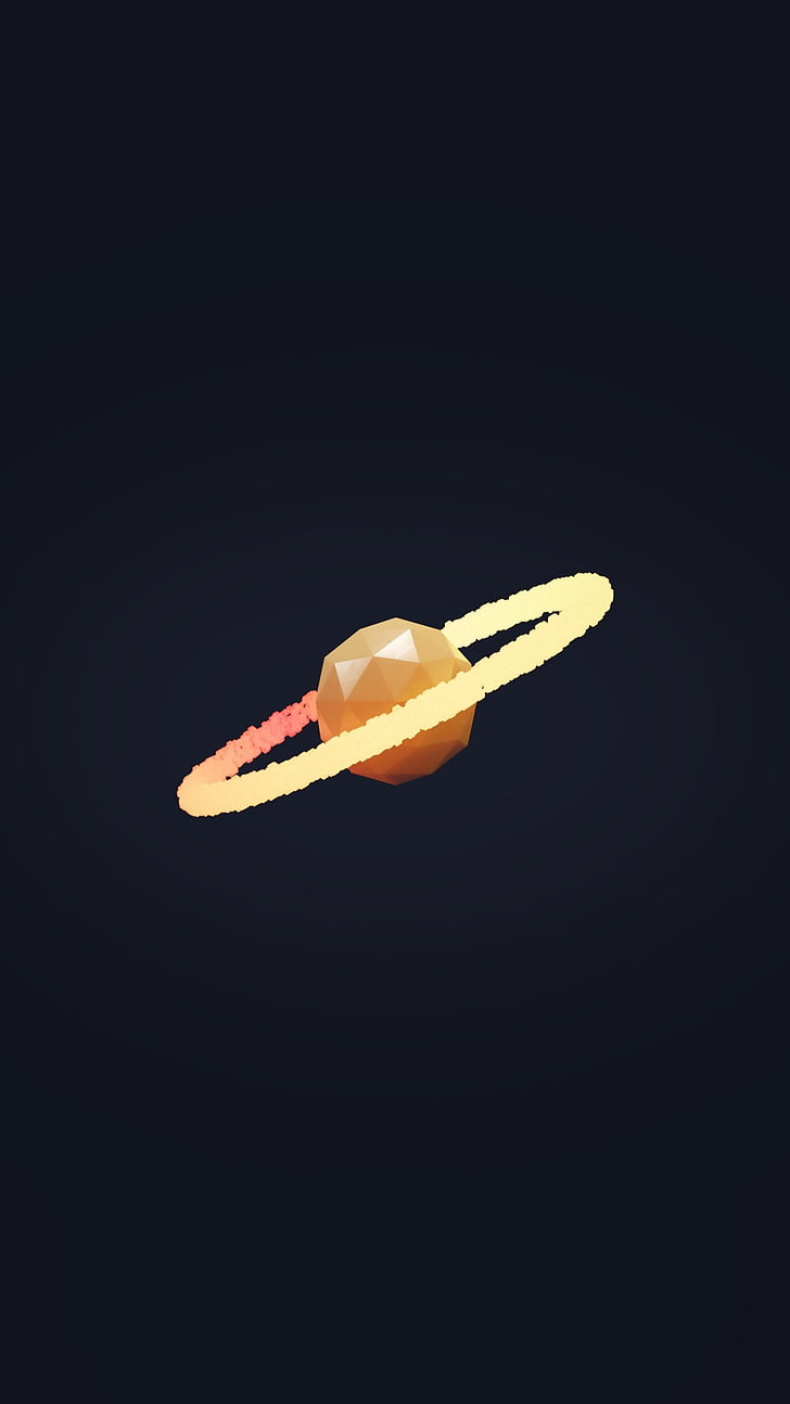 Blender, 3D Abstract, low poly, minimalism, Saturn, black background