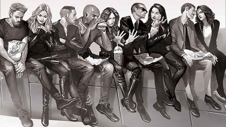 Friends sitting movie artwork, Marvel Cinematic Universe, Agents of S.H.I.E.L.D.