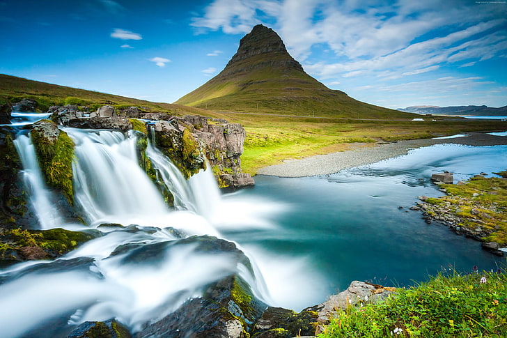 HD wallpaper: river, Iceland, Reykjavik, waterfall, 4K, mountain | Wallpaper  Flare
