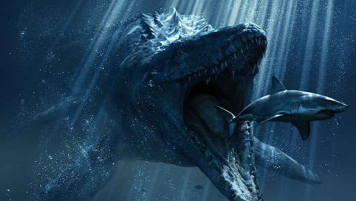 Jurassic World, Dinosaurs, Best Movies of 2015, shark, HD wallpaper