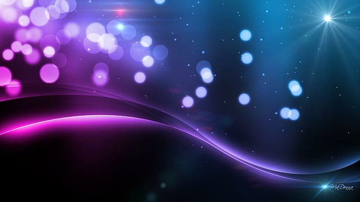 Mysterious Bright Lights, sparkle, wave, abstract, shine, purple, HD wallpaper