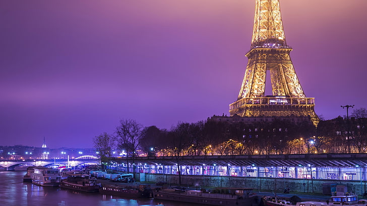 Eiffel Tower Pink Sky - Cities 5D Diamond Painting - DiamondByNumbers - Diamond  Painting art