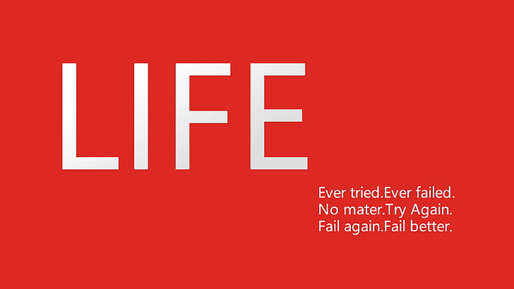 life, give up, red, red background, minimalism, typography, HD wallpaper