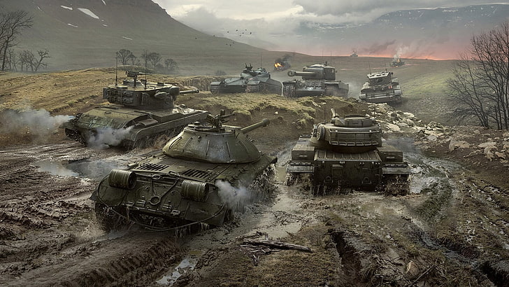 green tanks, World of Tanks, video games, IS-3, environment, landscape, HD wallpaper