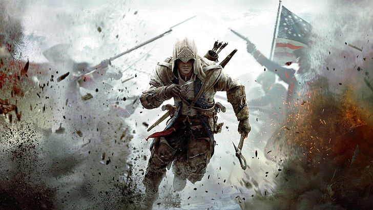 Assassin's Creed digital wallpaper, Assassin's Creed III, video games