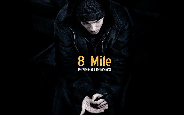 Movie, 8 Mile, Eminem, communication, text, one person, western script