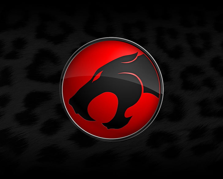 Thundercats logo, BlackJaguar, minimalism, black background, circle, HD wallpaper