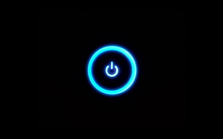 power buttons, blue, illuminated, night, communication, black background, HD wallpaper
