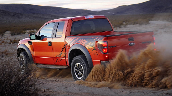Hd Wallpaper Ford Raptor Truck Dust Hd Red Ford F 150 Extra Cab Cars Wallpaper Flare