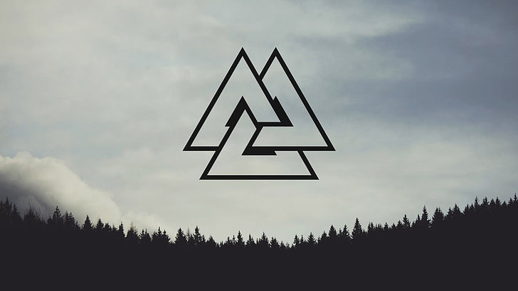 forest, Nordic, Nordic Landscapes, Pine Trees, Valknut, HD wallpaper