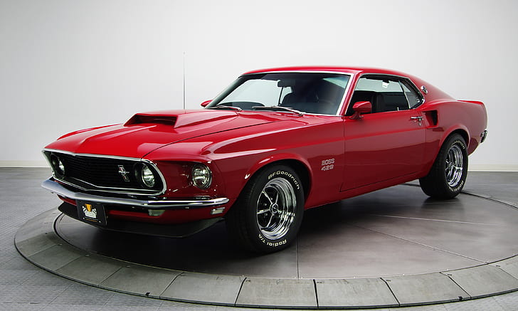 red, Mustang, 1969, muscle car, Ford, boss, boss 429, HD wallpaper