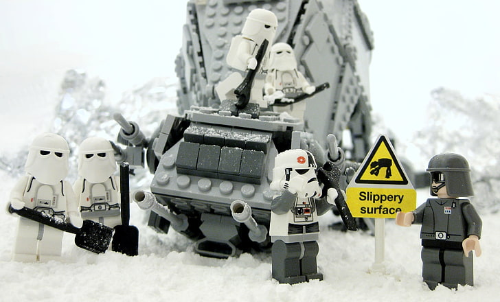 Lego Star Wars minifigs, Winter, Clones, Slippery Surface, armed Forces