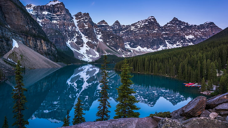 glacial lake, north america, canada, alberta, banff national park, HD wallpaper