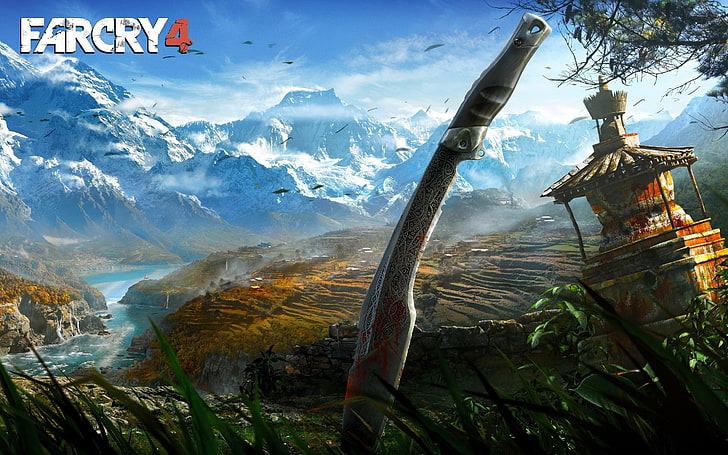 Far Cry 4 game poster, mountain, beauty in nature, mountain range